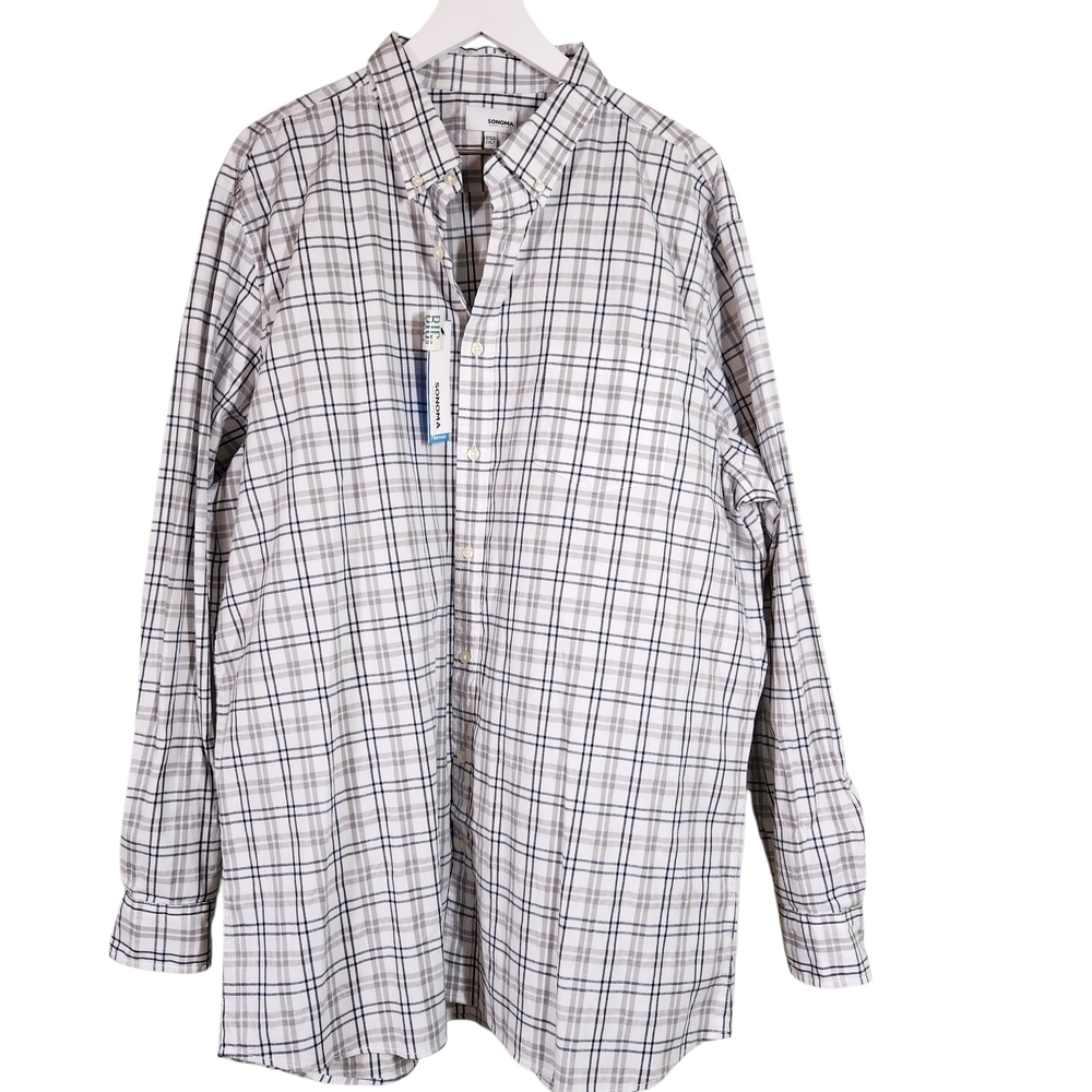 NWT Sonoma Flex Wear 2XLT Button Down Shirt Mens Long Sleeve